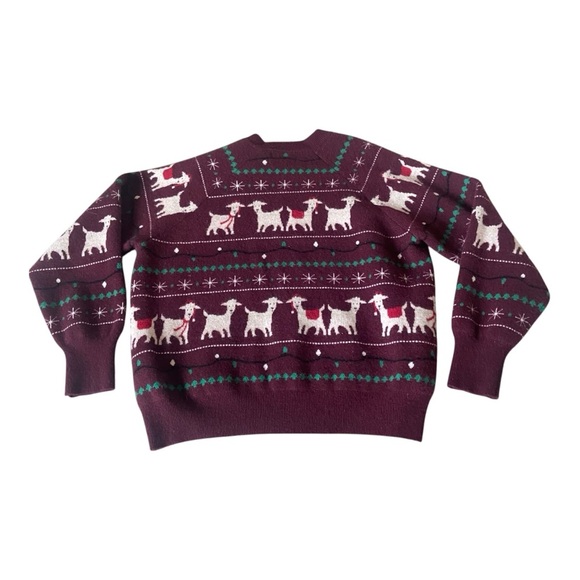 NAADAM 100% Cashmere Fair Isle Goat Holiday Sweater Sz L Christmas - Picture 2 of 5